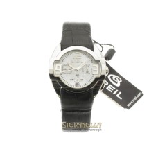 BREIL Chrono Liberty quarzo acciaio cinturino pelle nera BW0048 new